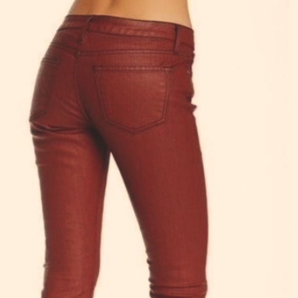 Rick & Skinny | Coated Maroon Red Skinny Jean - Picture 7 of 10